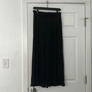 SHEIN Black lettuce trim flare pants